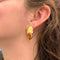 Boucles d'oreilles Boucles d'oreilles modernistes, or jaune, diamants, citrines. 58 Facettes 33616