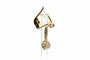 Boucles d'oreilles Art Déco en or jaune 18 carats serties de saphirs blancs