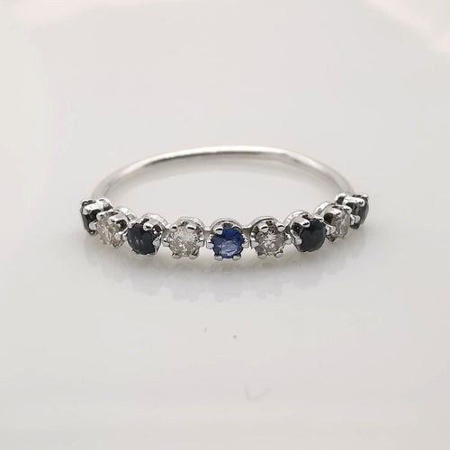 Bague 50 Alliance or diamants & saphirs 58 Facettes