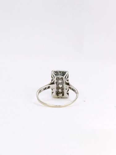 Bague 55 Bague plaque Art Déco diamants taille rose 58 Facettes J346