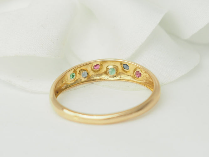 Bague 56 Bague jonc en or rose et pierres précieuses 58 Facettes 33471