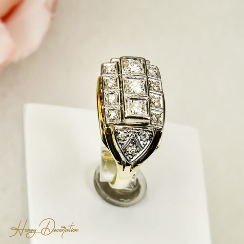 Bague 55.5 Bague Art Déco en or fantastique – style vintage 58 Facettes 2800