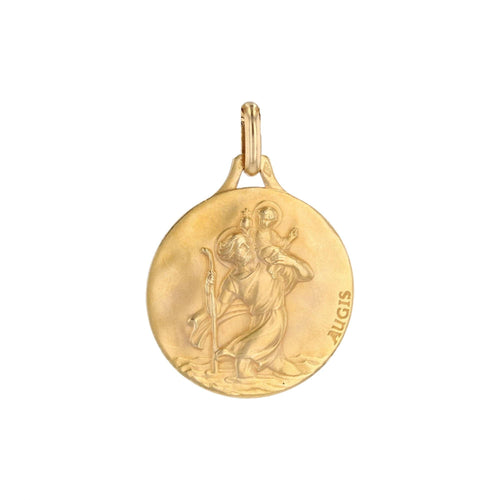 Pendentif Médaille or jaune Saint Christophe signée Augis 58 Facettes 24-297B