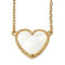 Collier Van Cleef & Arpels - Collier Lucky Alhambra Heart nacre blanche en or jaune 58 Facettes