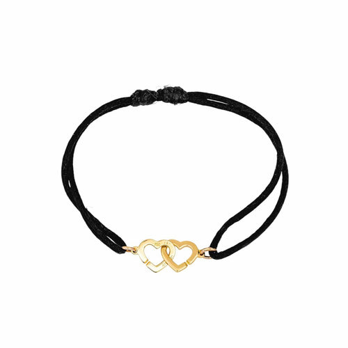 Bracelet Dinh Van Bracelet Cordon Double Cœur Or jaune 58 Facettes 5119889RV