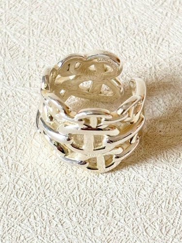 Bague 52 HERMÈS - Bague Chaîne d'ancre enchaînée Argent 58 Facettes WC-2025-1577