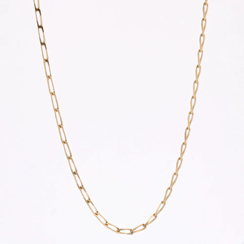 Collier Chaine or jaune maille gourmette limée rectangulaire 58 Facettes CVCH20