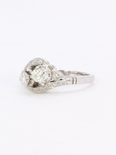 Bague 52 Bague vintage toi et moi or blanc diamants 58 Facettes 1110.5