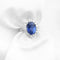 Bague Bague en or blanc avec saphir de Birmanie sans chaleur et diamants 58 Facettes