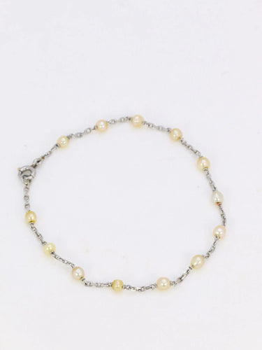 Bracelet Bracelet chaîne platine perles fines 58 Facettes 880