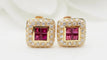 Boucles d'oreilles Boucles d'oreille en or jaune, rubis et diamants 58 Facettes 32692