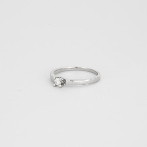 Bague 53 Solitaire or blanc diamant 58 Facettes 3121258