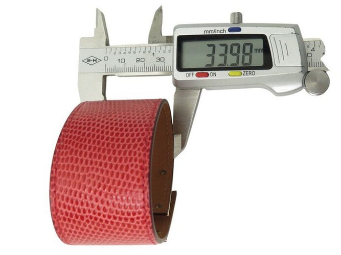 Bracelet bracelet HERMES kelly chien lézard niloticus t3 15 a 17 métal doré rouge 58 Facettes 267512