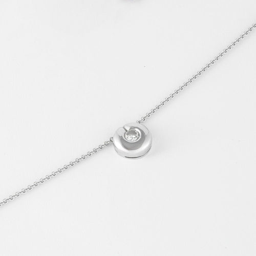 Collier Chaine et pendentif diamant or blanc 18K 58 Facettes