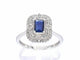 Bague 54 Bague design en or blanc avec un saphir et des diamants 58 Facettes 2348