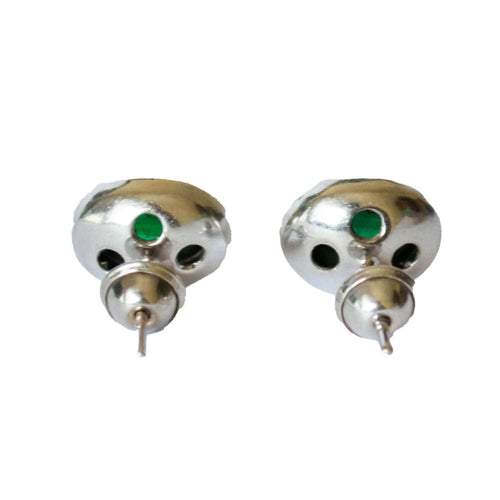 Boucles d'oreilles Boucles d'oreilles style art déco en or 18 carats avec diamants et émeraudes 58 Facettes A2318