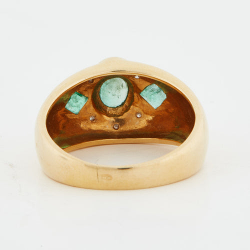 Bague 55 Bague Or Jaune - Emeraudes et Diamants 58 Facettes RÉF 6200/10