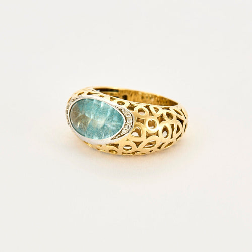 Bague 56 ROBERTO COIN - Bague or jaune et aigue-marine 58 Facettes 240303