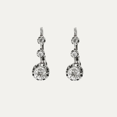 Boucles d'oreilles Bouucles d'oreilles dormeuses platine diamants 58 Facettes M8616