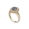 Bague 56 Bague entourage en or jaune 18K avec saphir Siam 1,50 ct et 0,60 ct de diamants H-SI – Taille 56 58 Facettes