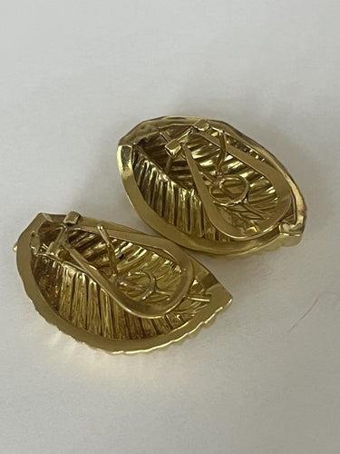 Boucles d'oreilles Boucles d'Oreilles Feuillage Or Jaune Diamants 58 Facettes LOT 6137