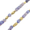 Collier Sautoir cubes de calcédoine et motifs en or jaune. 58 Facettes 35267
