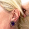 Bague 55 ensemble de bague et boucles d'oreilles en or et argent avec saphirs 58 Facettes Q109B(946)
