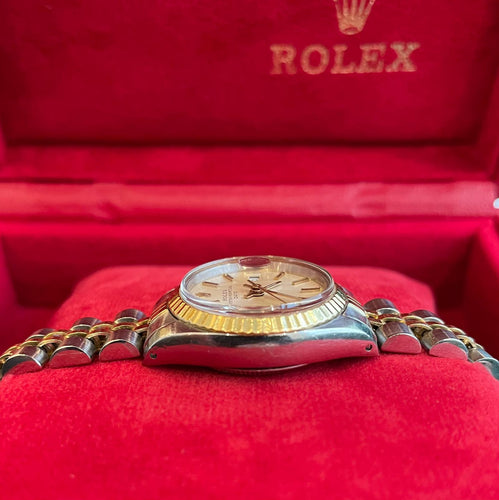 Montre ROLEX - Montre femme OYSTER Perpetual Date 26 en or jaune et acier 58 Facettes