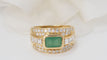 Bague 52 Bague Jonc en or jaune, émeraude et diamants 58 Facettes 31317