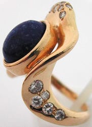 Bague Piaget en or jaune et Lapis lazuli