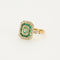 Bague 52 Bague style Art Déco émeraude diamants or jaune 58 Facettes