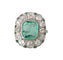 Bague 56 Bague ancienne Art Déco ornée d’émeraudes et diamants en or blanc 18k et platine 58 Facettes
