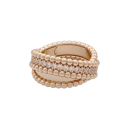 Bague 53 Bague VAN CLEEF ET ARPELS,"Duo Perlée", or rose, diamants. 58 Facettes 34781
