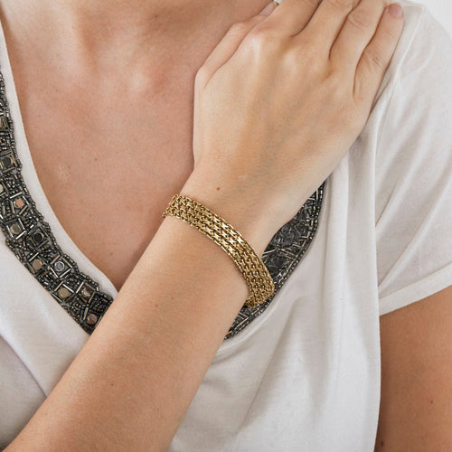 Bracelet Bracelet paillasson or jaune 58 Facettes LP503/2