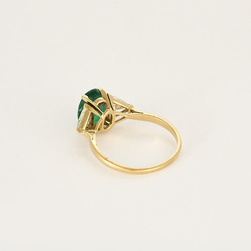 Bague 61 Bague en or jaune, émeraude et diamants troidia 58 Facettes LEN1849X3