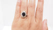 Bague 57 Bague entourage ancienne en or jaune, saphir et roses 58 Facettes 32279