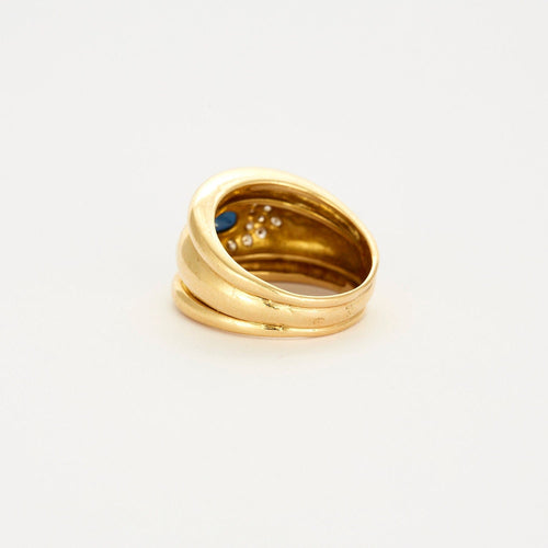 Bague 55 Bague or jaune saphir et diamants 58 Facettes LP463/10