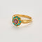 Bague 55 Bague or jaune ciselé, turquoise et pierre violette 58 Facettes EVR25714