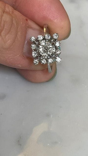 Bague vintage, diamants, or gris