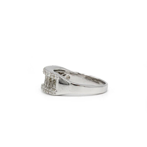 Bague 56 Bague Bandeau - Or blanc & Diamants 58 Facettes 250345R