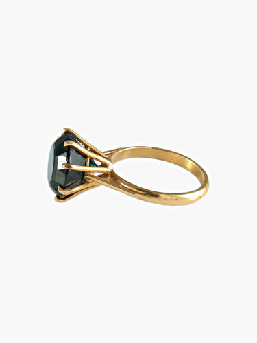 Bague 52 Bague Or Jaune Tourmaline Verte 58 Facettes