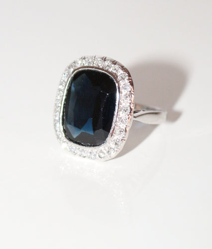 Bague 53 Bague Art Déco Saphir Diamants Platine 58 Facettes 565