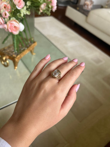 Bague 53 Bague - Or jaune et diamants rose cut 58 Facettes 1022