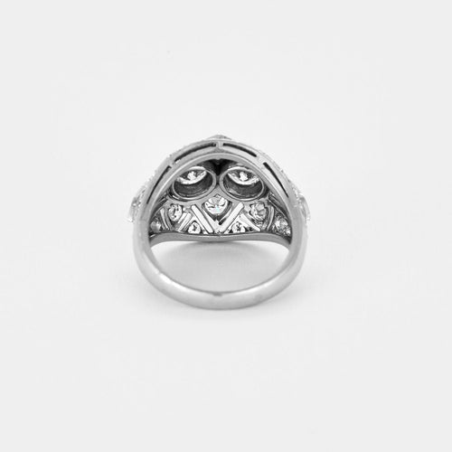 Bague 52.5 Bague dôme platine et diamants 58 Facettes 240367