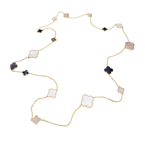 Collier Collier Van Cleef & Arpels, "Magic Alhambra", or jaune, nacre et onyx. 58 Facettes 34435