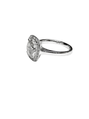 Bague Bague Or Blanc - Diamant Central 4,08 carats 58 Facettes dia