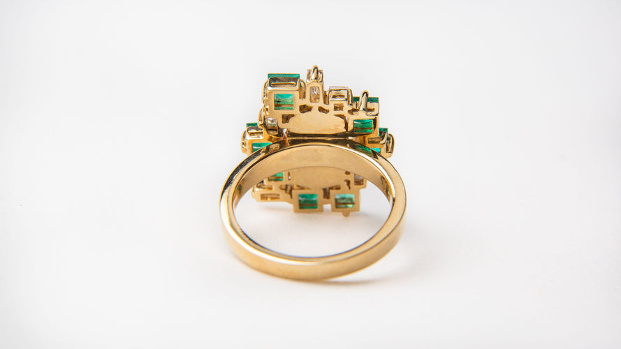 Bague Bague Or Jaune - Opale de Feu 58 Facettes Opale
