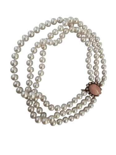 Collier Collier de Chien Perles 3 Rangs Fermoir Corail 58 Facettes LOT 6231