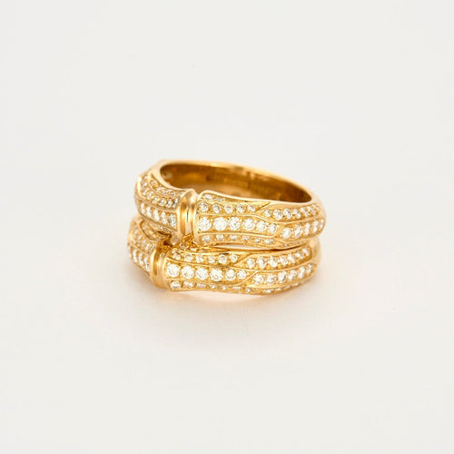 Bague CARTIER - "bambou" bague or jaune et diamants 58 Facettes