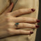 Bague 53 Bague en or gris 18K avec emeraude marquise 0,50 ct et diamants brillants & navettes - Taille 53 58 Facettes FB09768